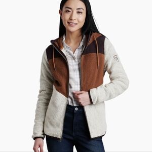 NWOT Kuhl Prism Hoodie Women's Medium White And Brown